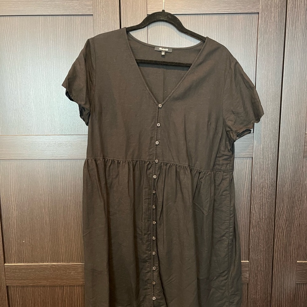 Madewell Button Front Mini Dress with Pockets